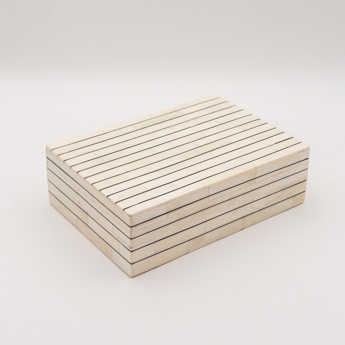 Bone Inlay + Ebony Pinstripe Box