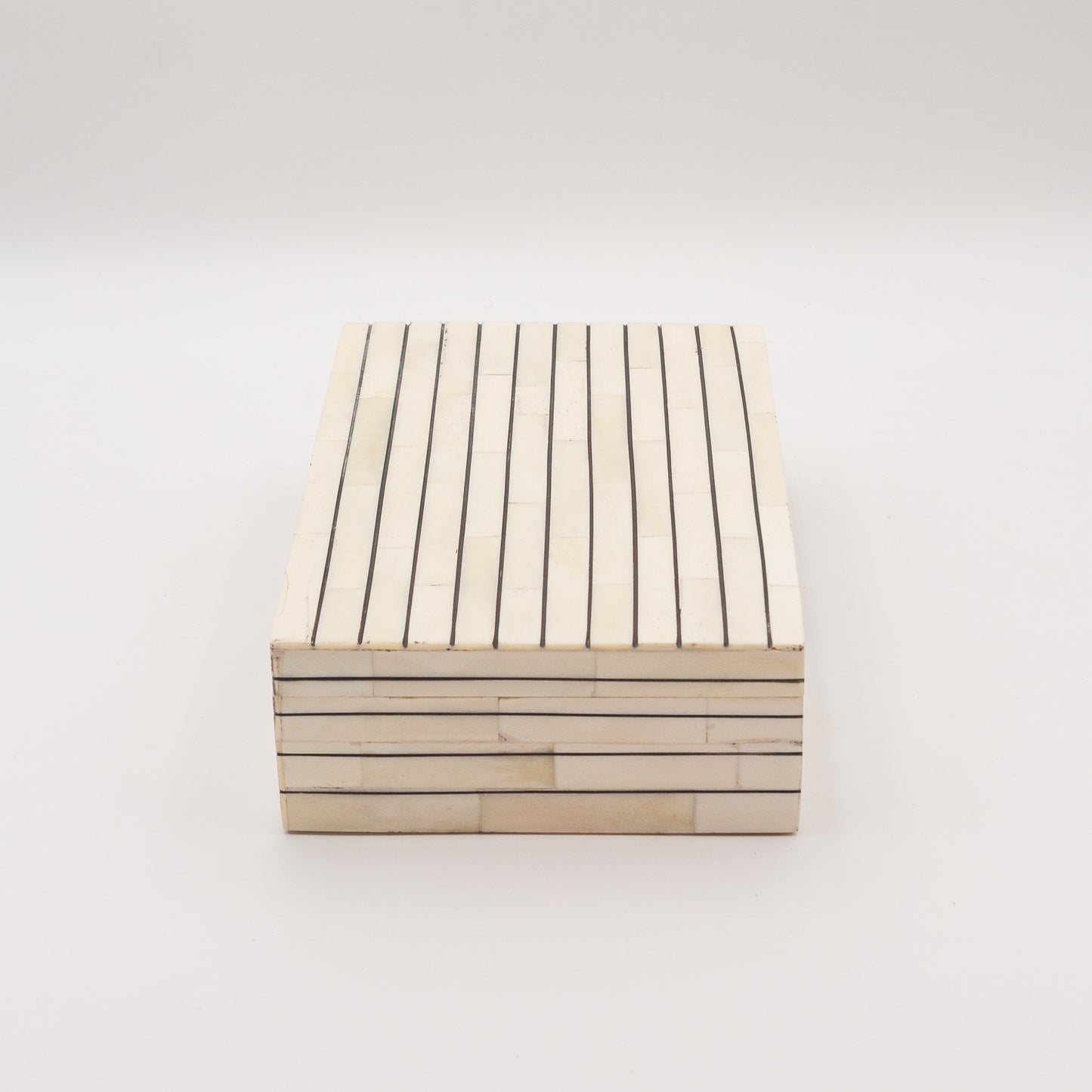 Bone Inlay + Ebony Pinstripe Box