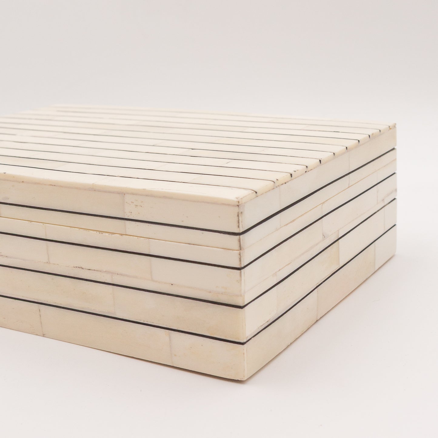 Bone Inlay + Ebony Pinstripe Box