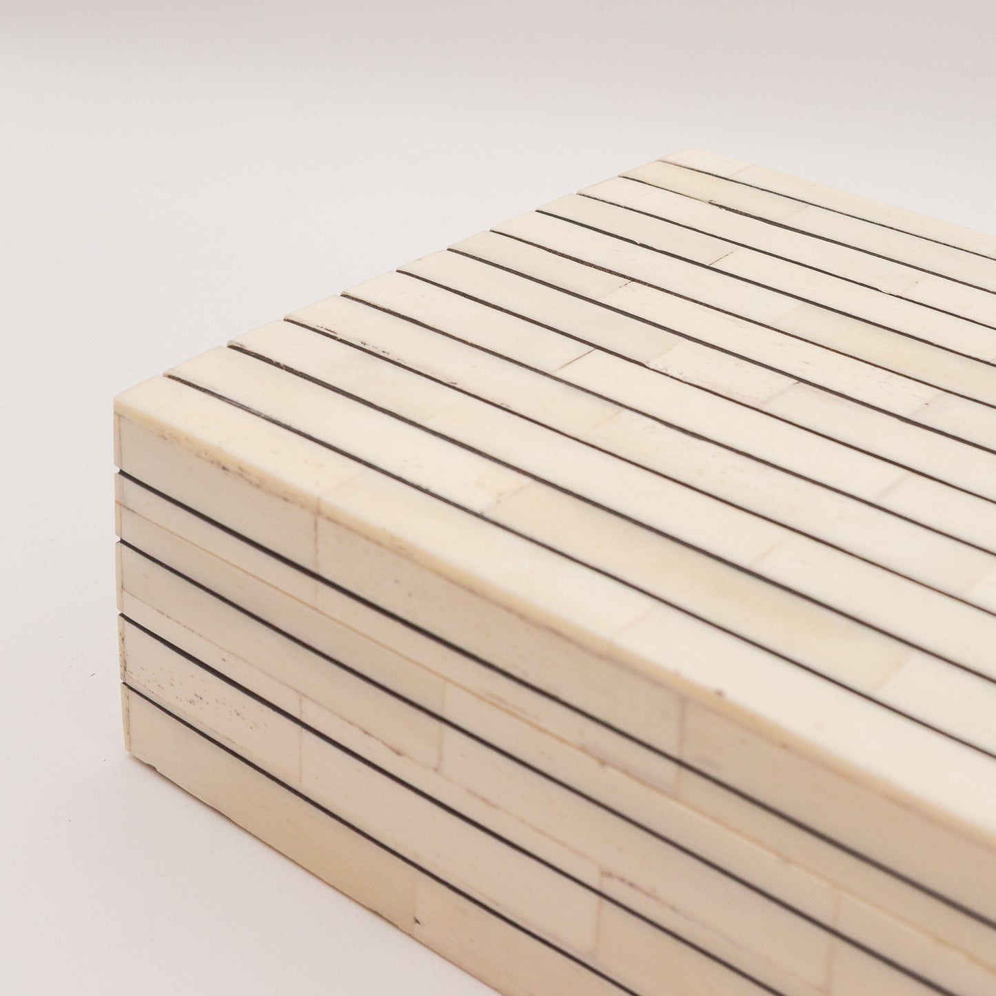 Bone Inlay + Ebony Pinstripe Box