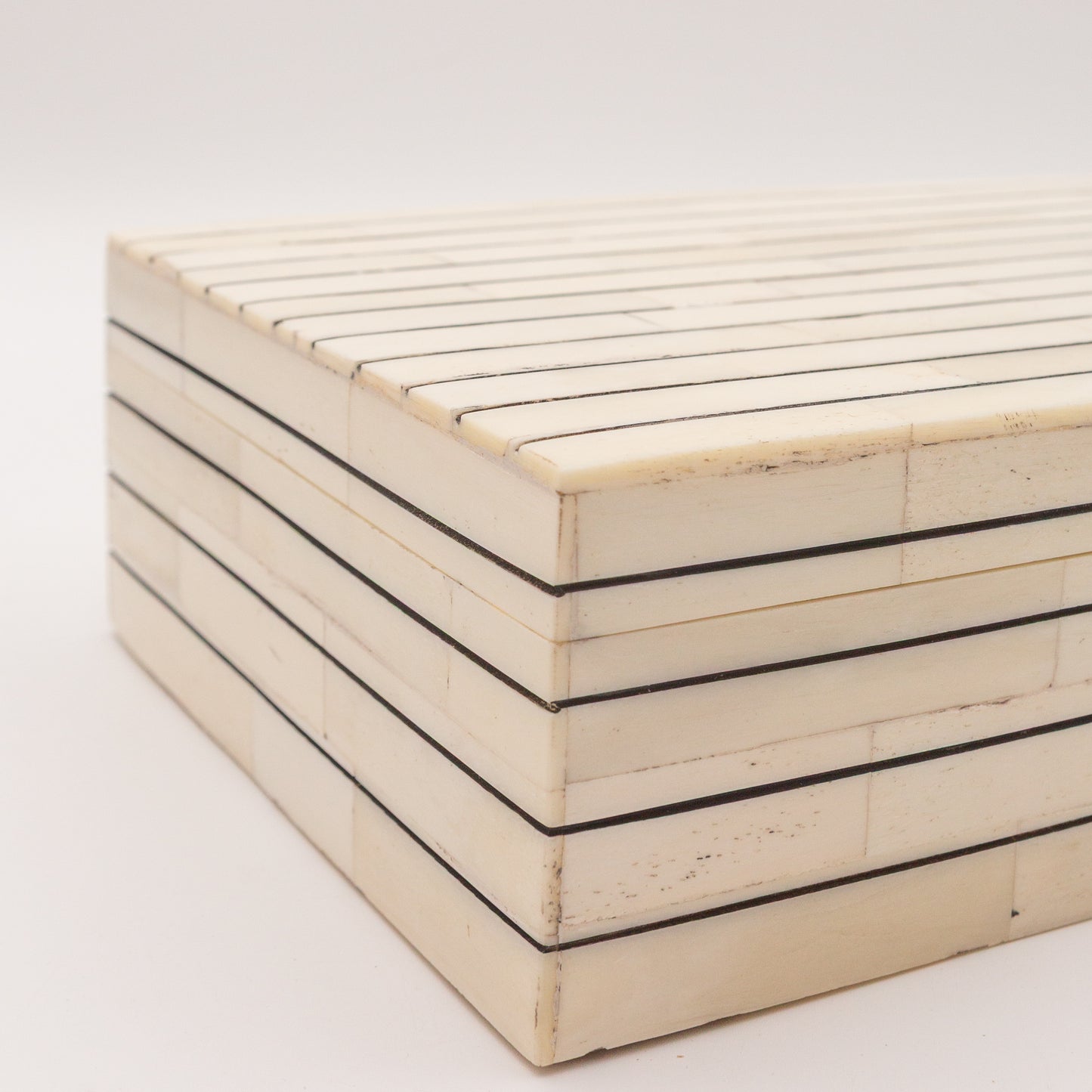 Bone Inlay + Ebony Pinstripe Box