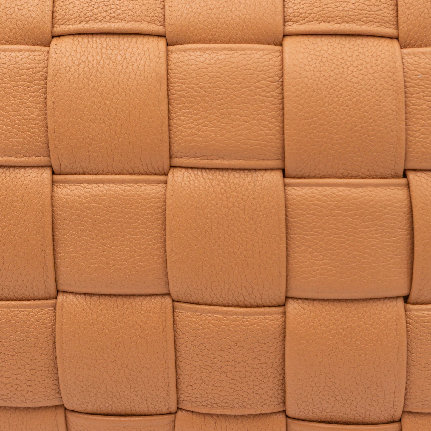 Woven Leather Pillow - Camel