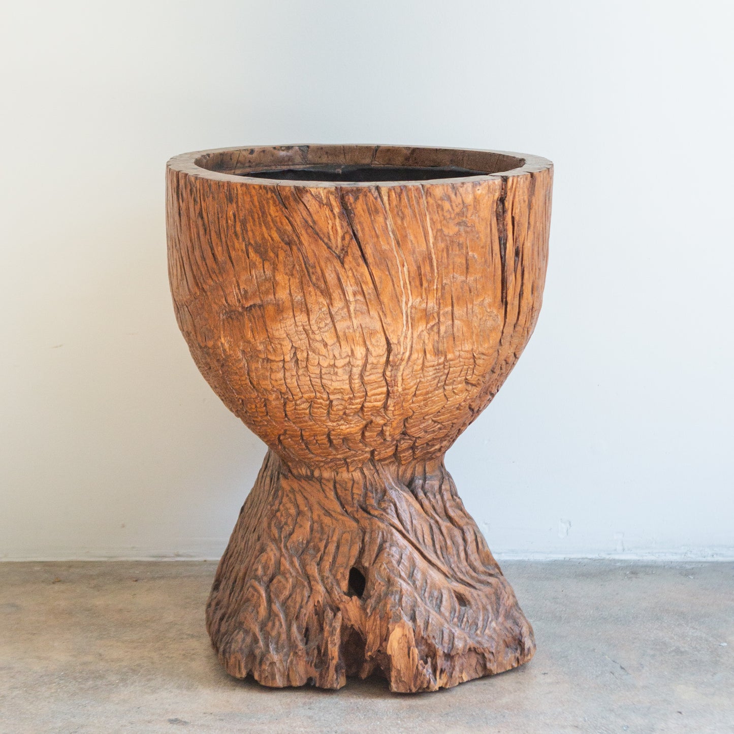 Burlwood Root Pedestal Planter