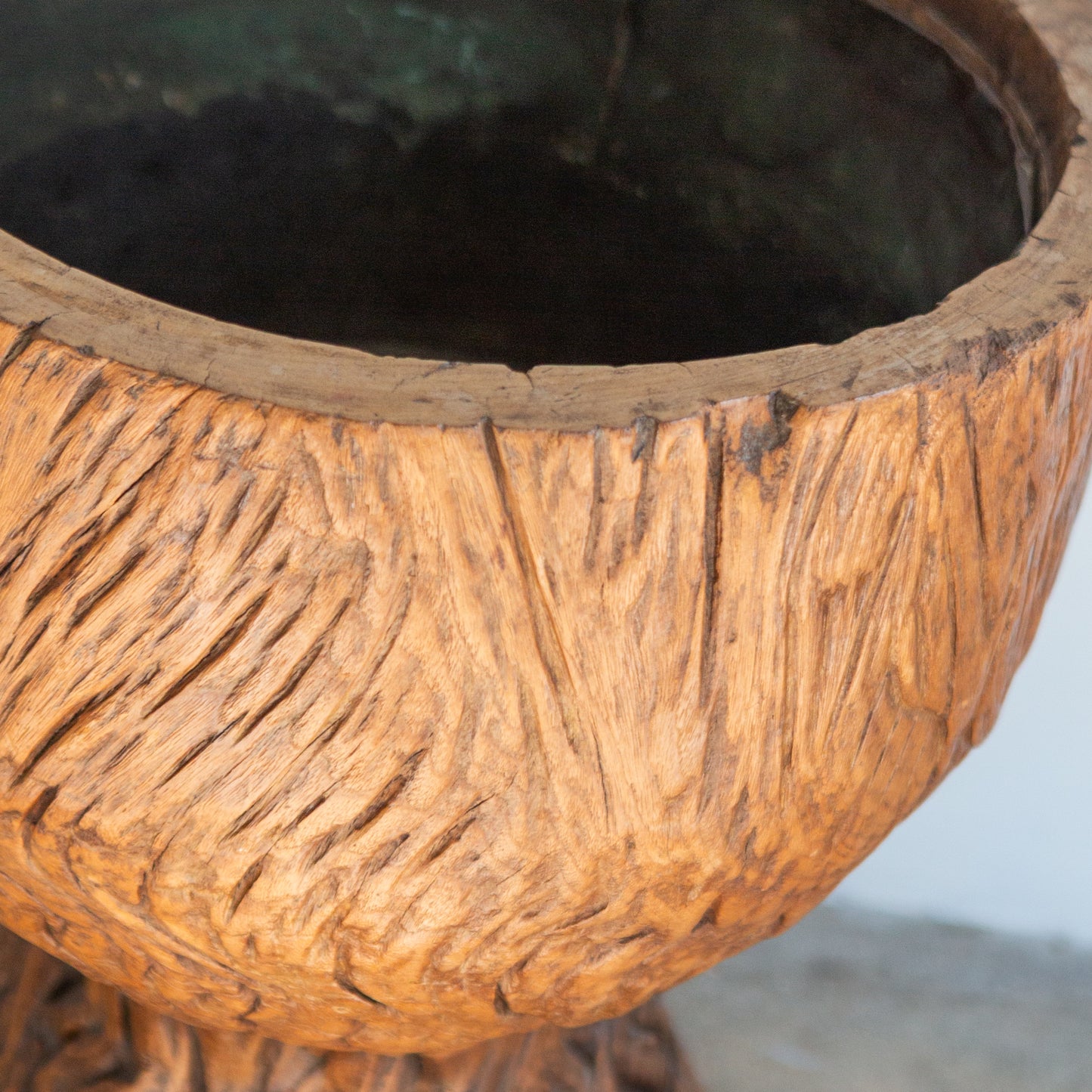 Burlwood Root Pedestal Planter