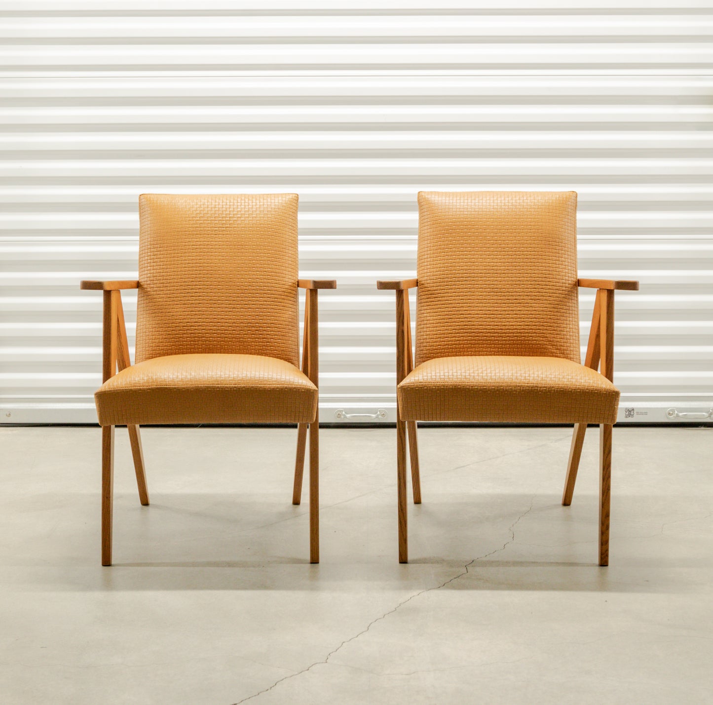 Modernist Scissor Frame Armchairs