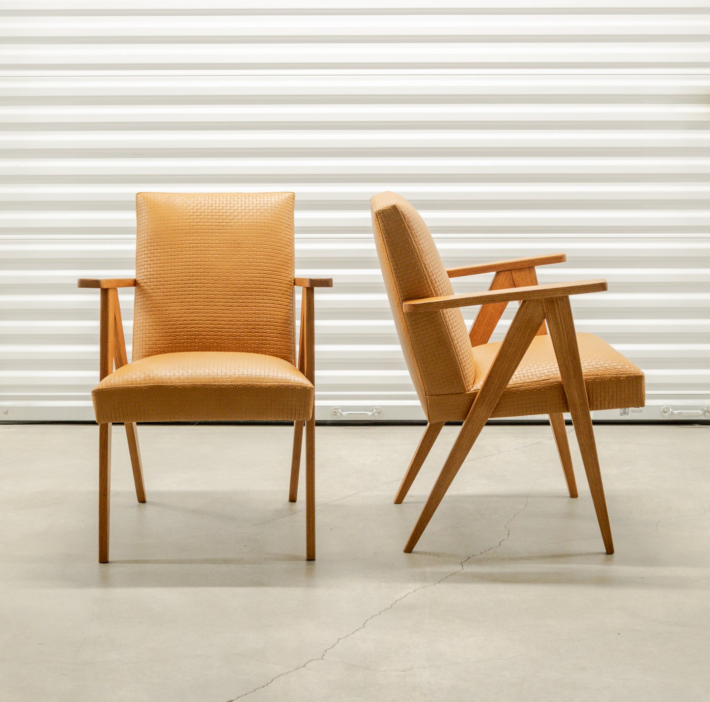 Modernist Scissor Frame Armchairs
