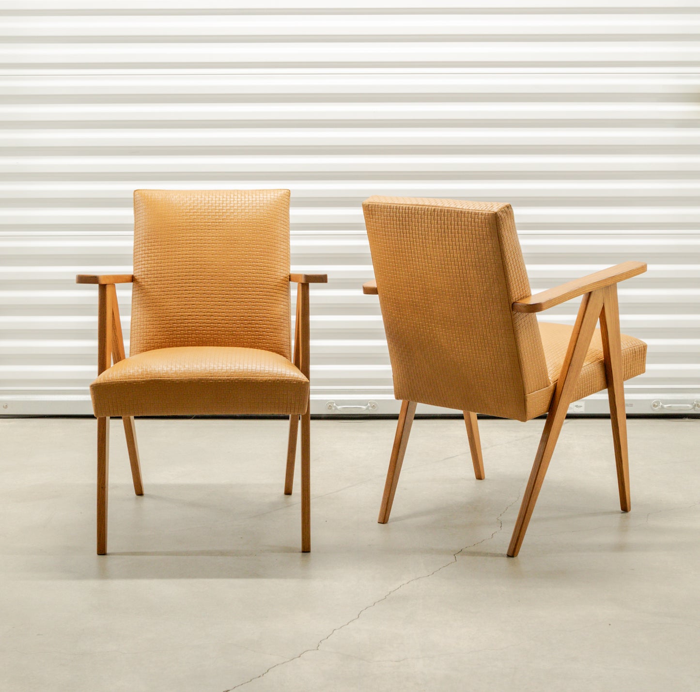 Modernist Scissor Frame Armchairs
