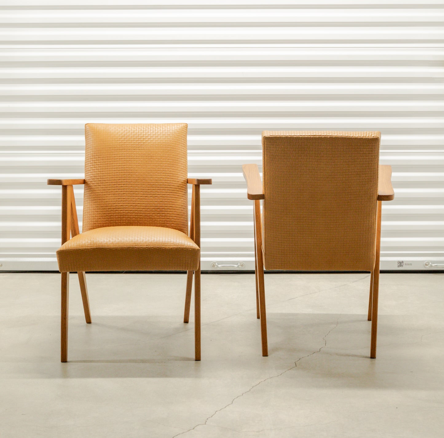 Modernist Scissor Frame Armchairs