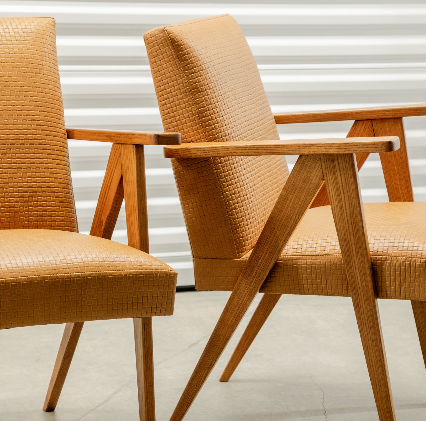 Modernist Scissor Frame Armchairs