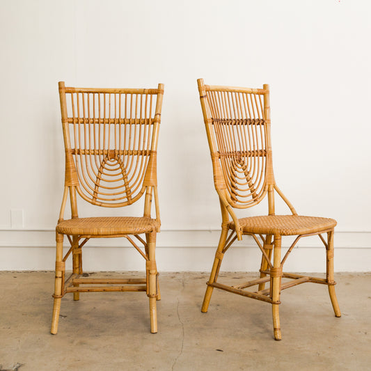 Audoux Minet | Bamboo + Rattan Dining Side Chairs