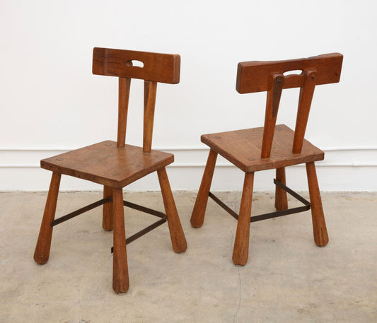 Primitive Brutalist Dining Side Chairs