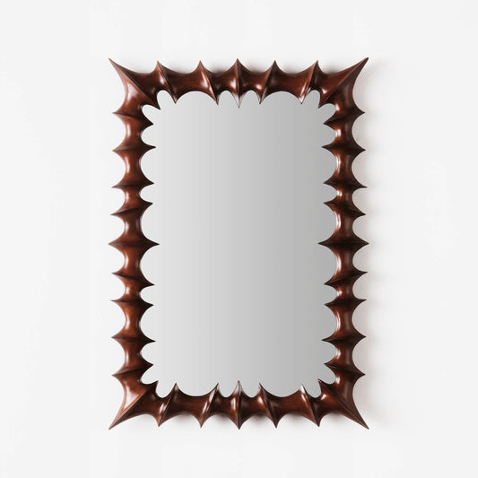 Brutalist Mirror Small Natural Wood