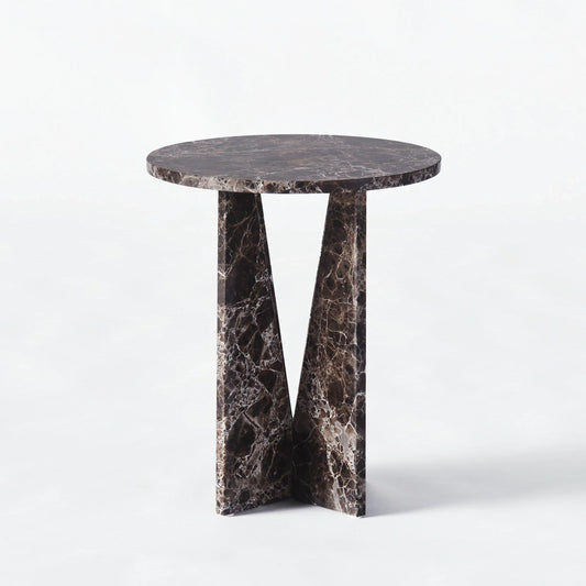 V Side Table Dark Emperador