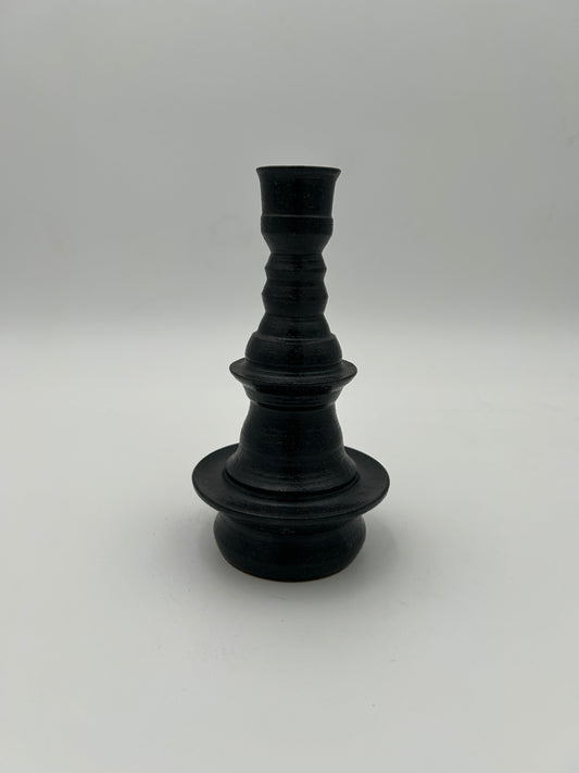 Lukas Weyandt | Matte Black Stoneware Candlestick