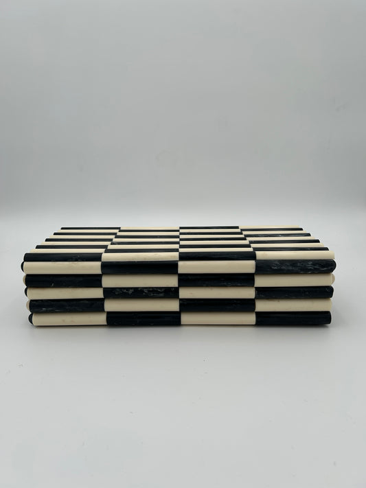 Fluted Ivory + Ebony Bone Box