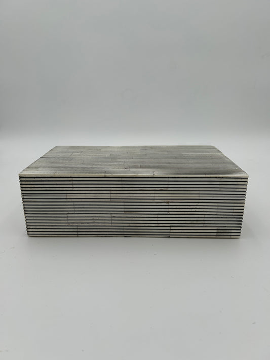 Bone Inlay + Ebony Pinstripe Box