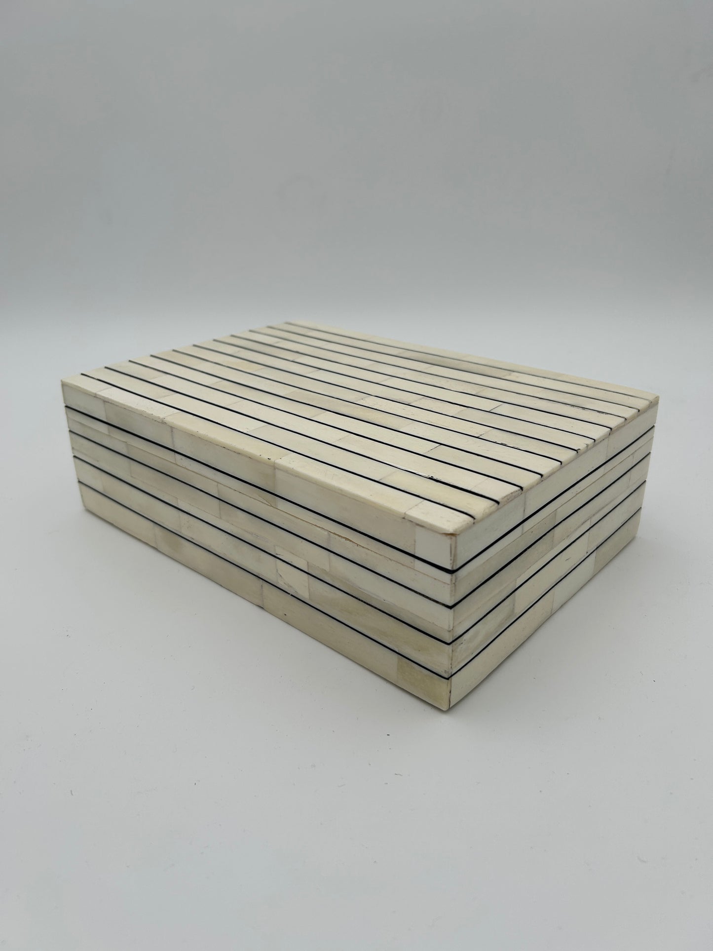 Bone Inlay + Ebony Pinstripe Box