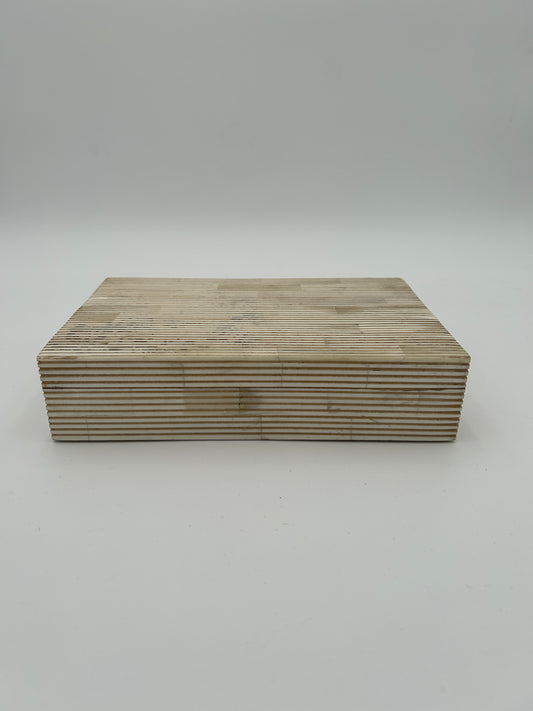 Bone Inlay + Brass Pinstripe Box