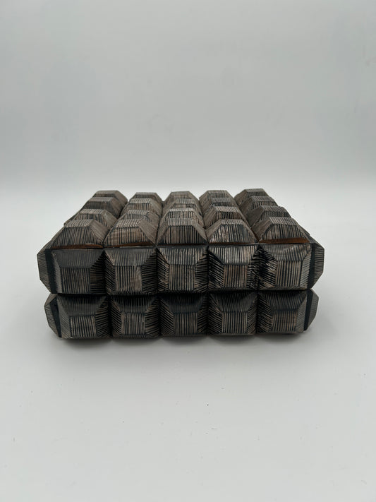 Carved Dark Gray Horn Box
