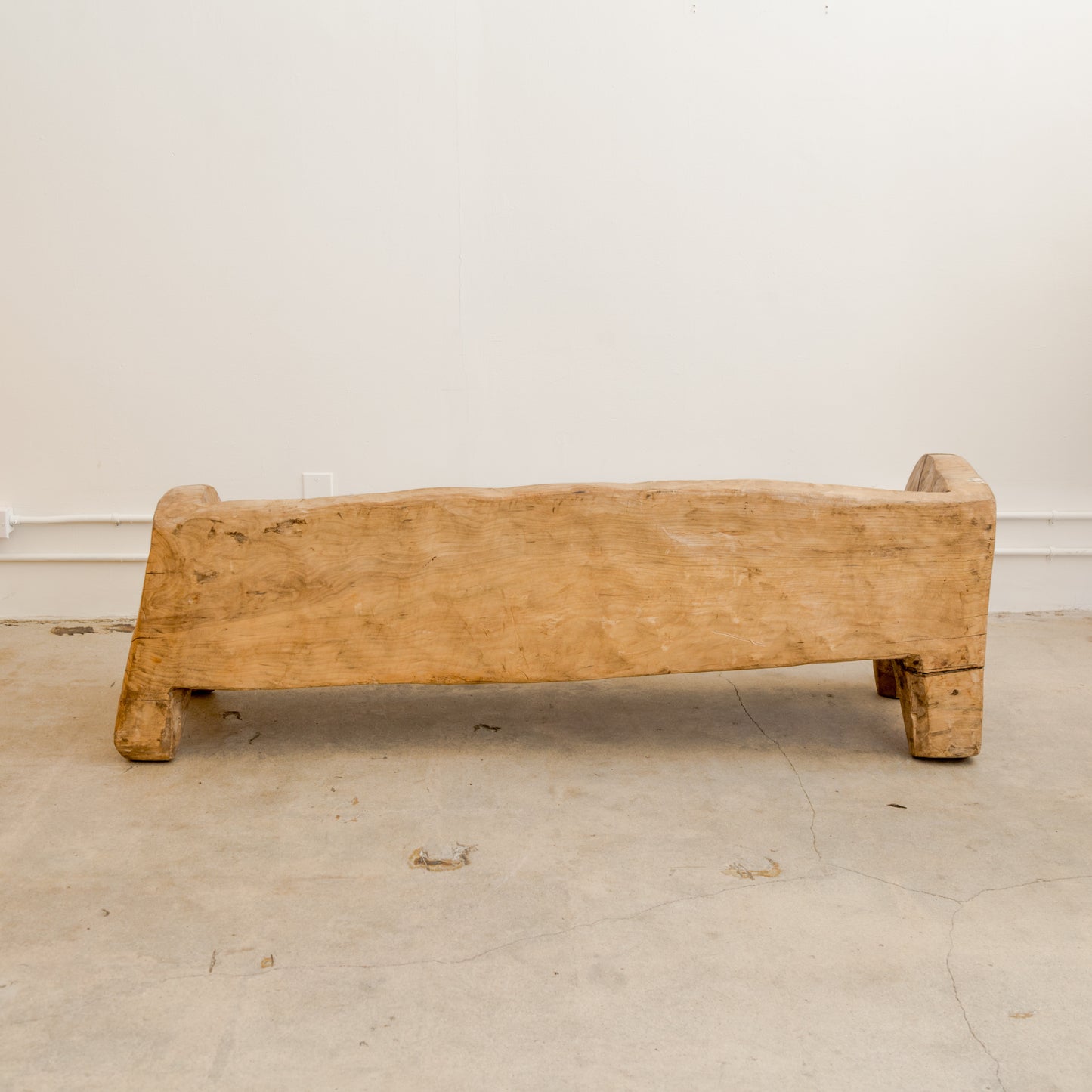 Primitive Carved Timber Indian Bench