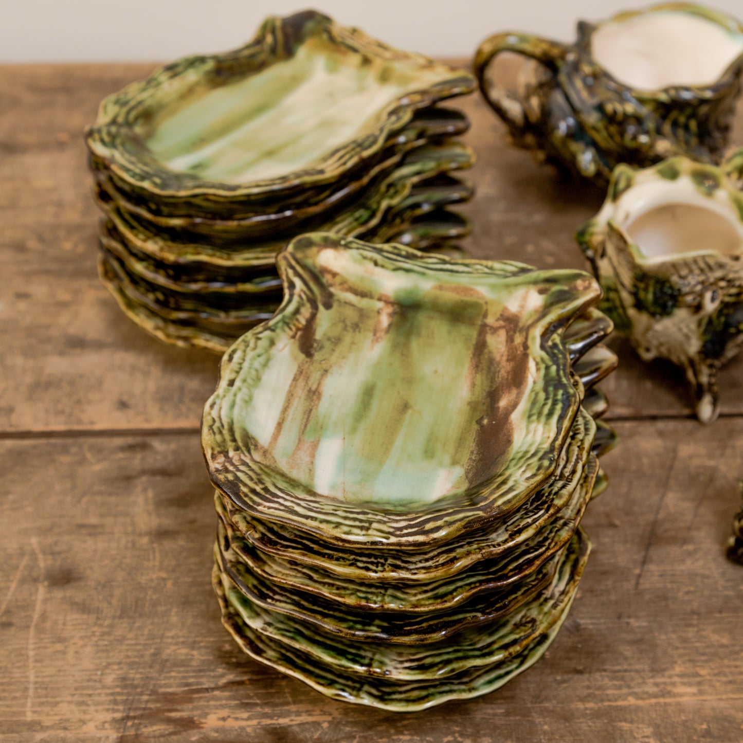 Majolica Porcelain Conch Set