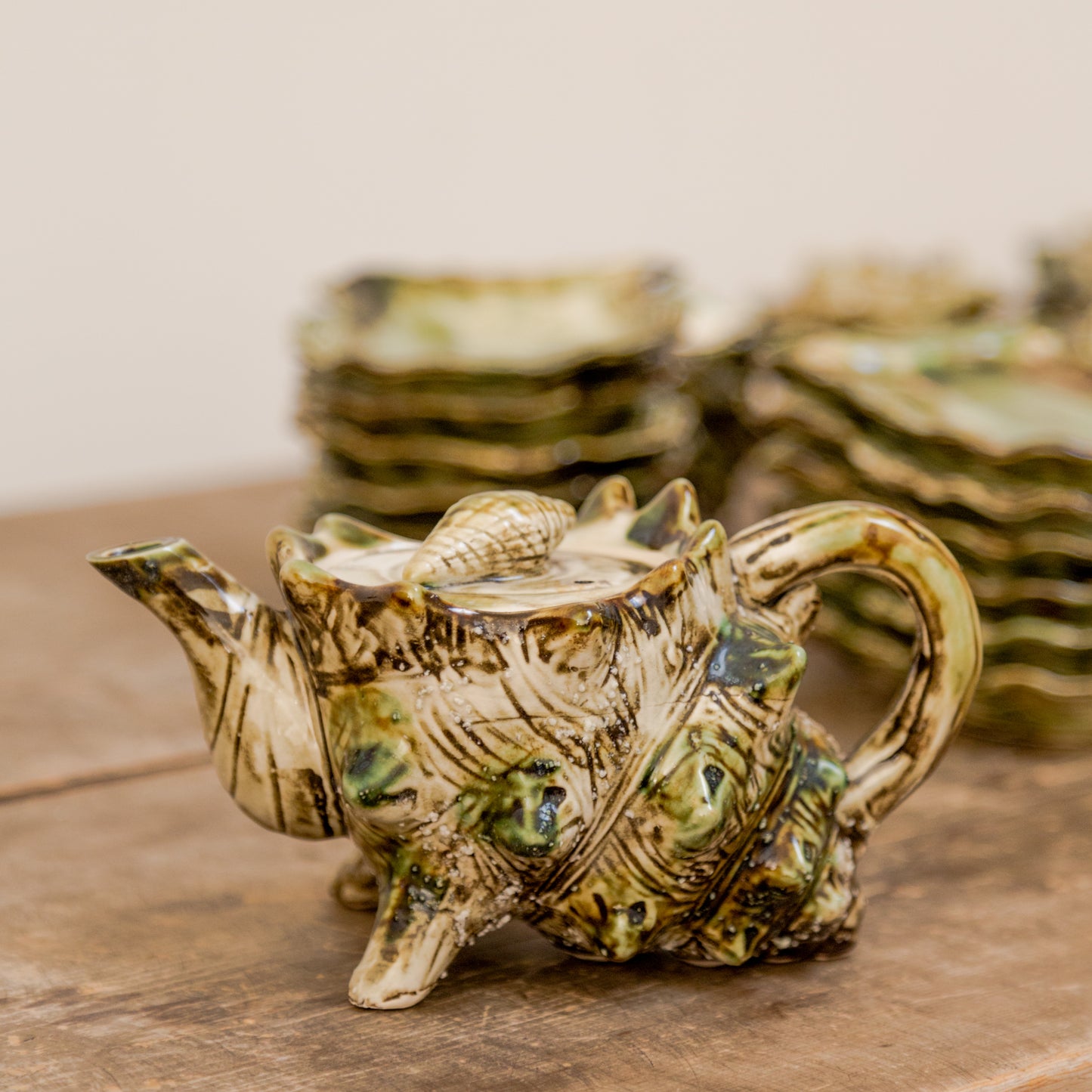 Majolica Porcelain Conch Set