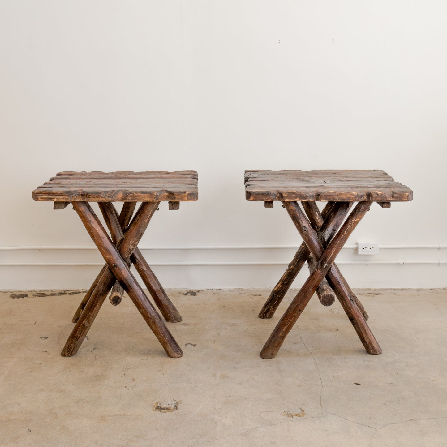 Rustic Moroccan X-Base Side Tables