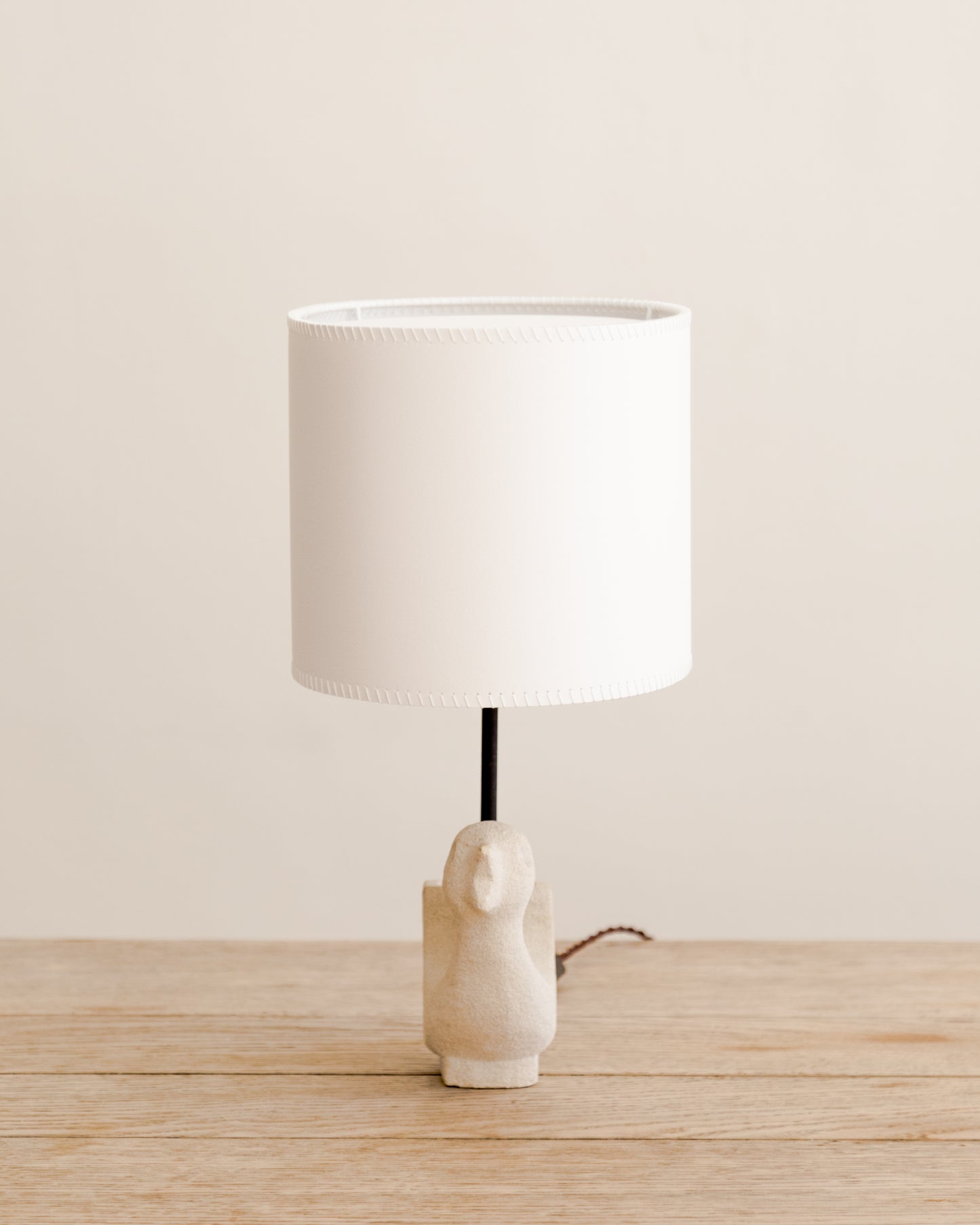 Cast Stone Bird Chick Table Lamp