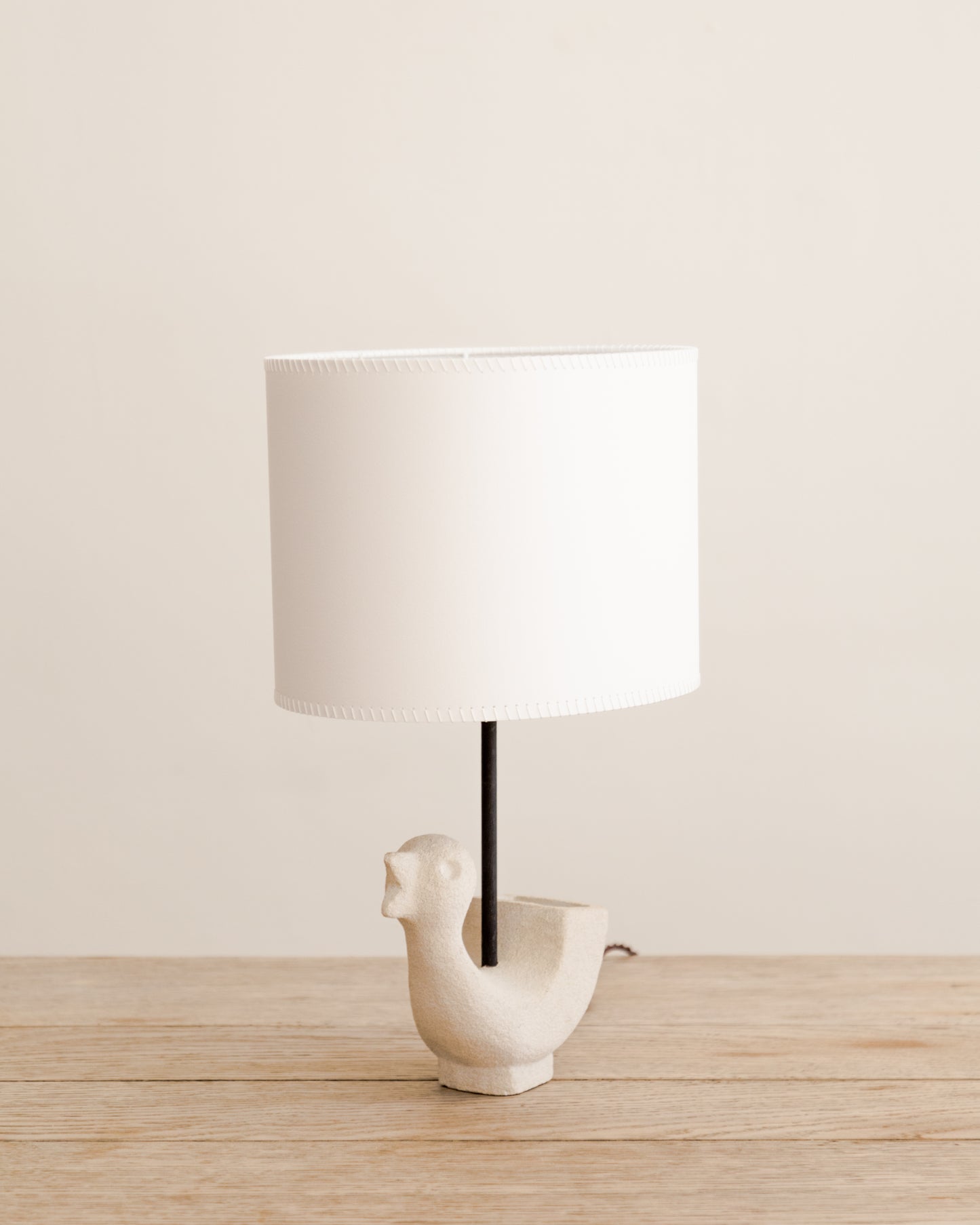 Cast Stone Bird Chick Table Lamp