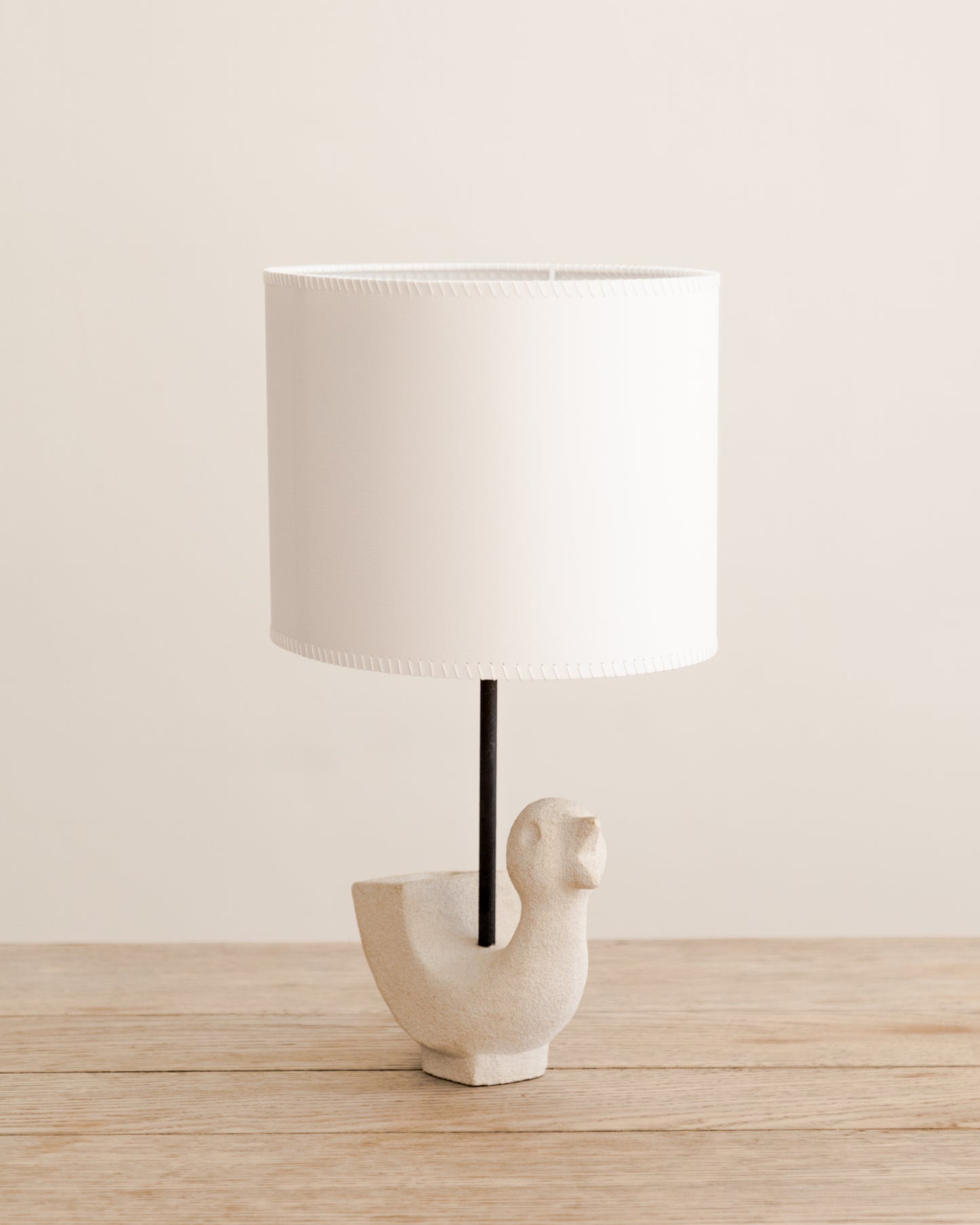 Cast Stone Bird Chick Table Lamp