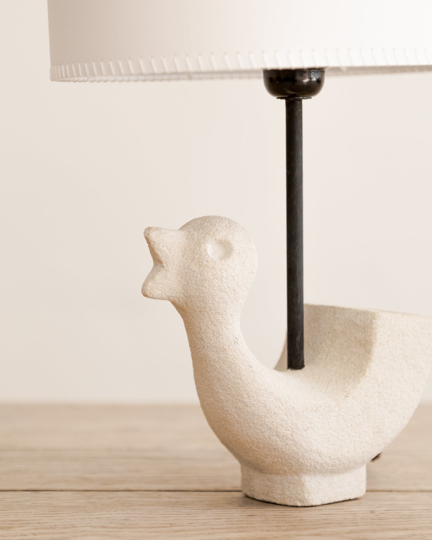 Cast Stone Bird Chick Table Lamp