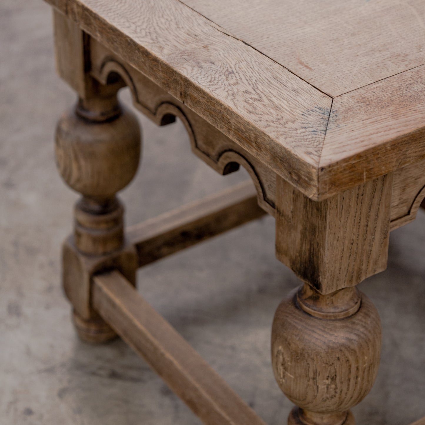 Sturdy Jacobean Oak Side Table