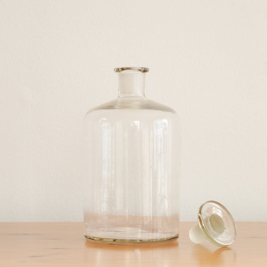 Bottle Neck Vintage Lab Glass Container with Lid