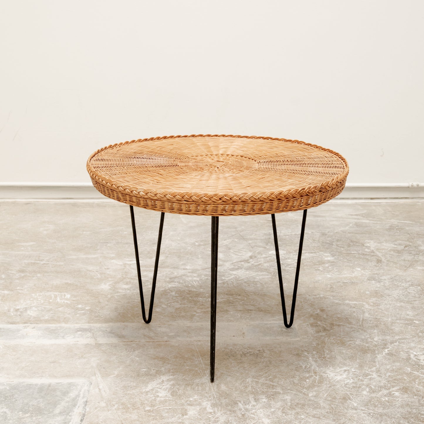 Rattan + Steel Tea Table