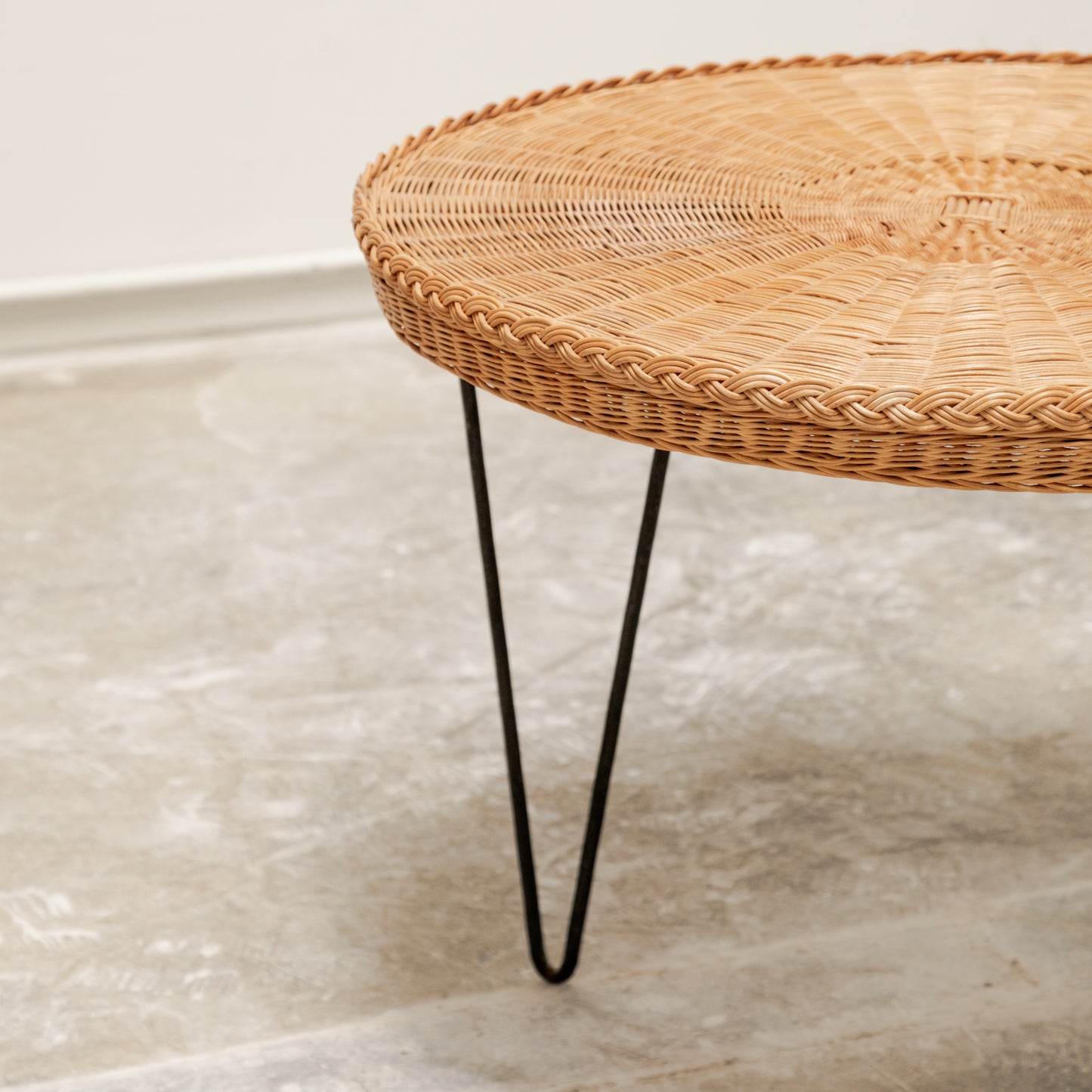 Rattan + Steel Tea Table