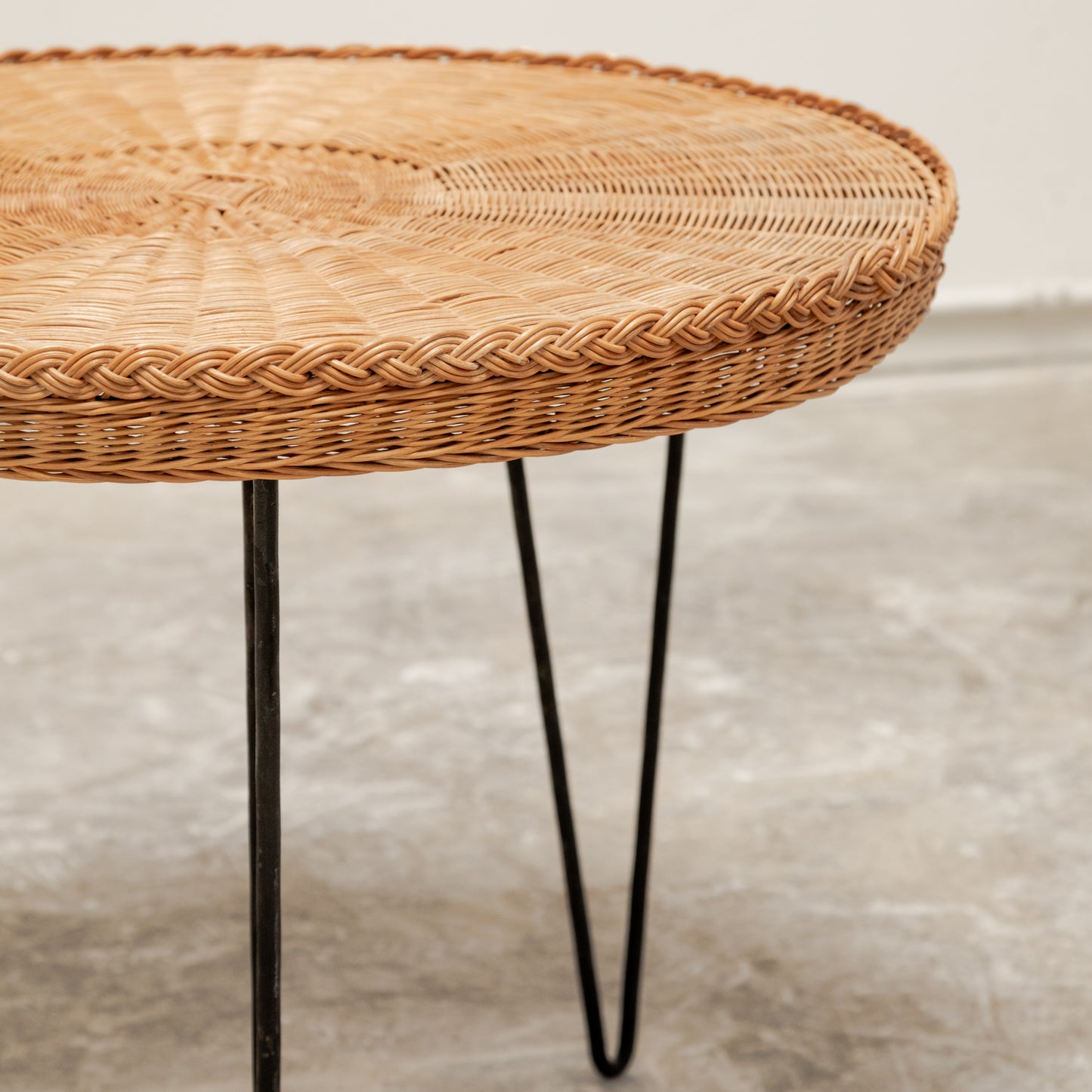 Rattan + Steel Tea Table