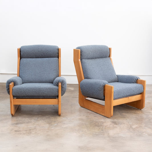 Maison Regain | Brutalist Elm + Shearling Lounge Chairs