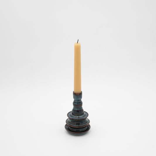Lukas Weyandt | Indigo Blue Medium Stoneware Candlestick