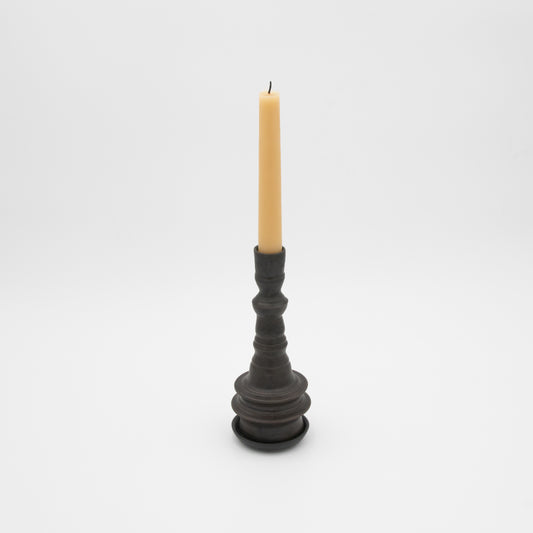 Lukas Weyandt | Bronze Brown Large Stoneware Candlestick