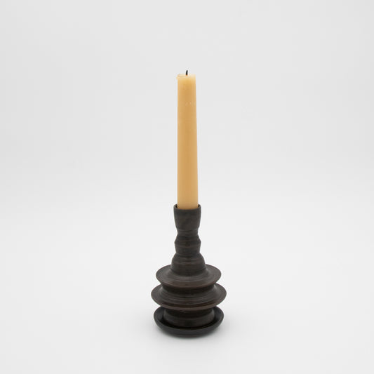 Lukas Weyandt | Bronze Brown Medium Stoneware Candlestick