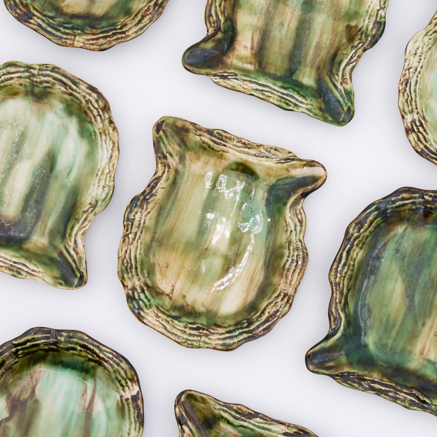 Majolica Porcelain Clam Shell - Appetizer Plates