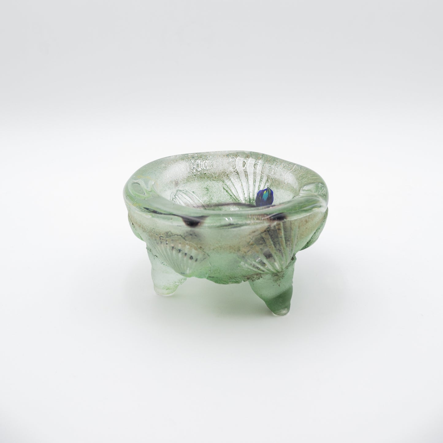 Marine Life Motif Cast Glass Bowl
