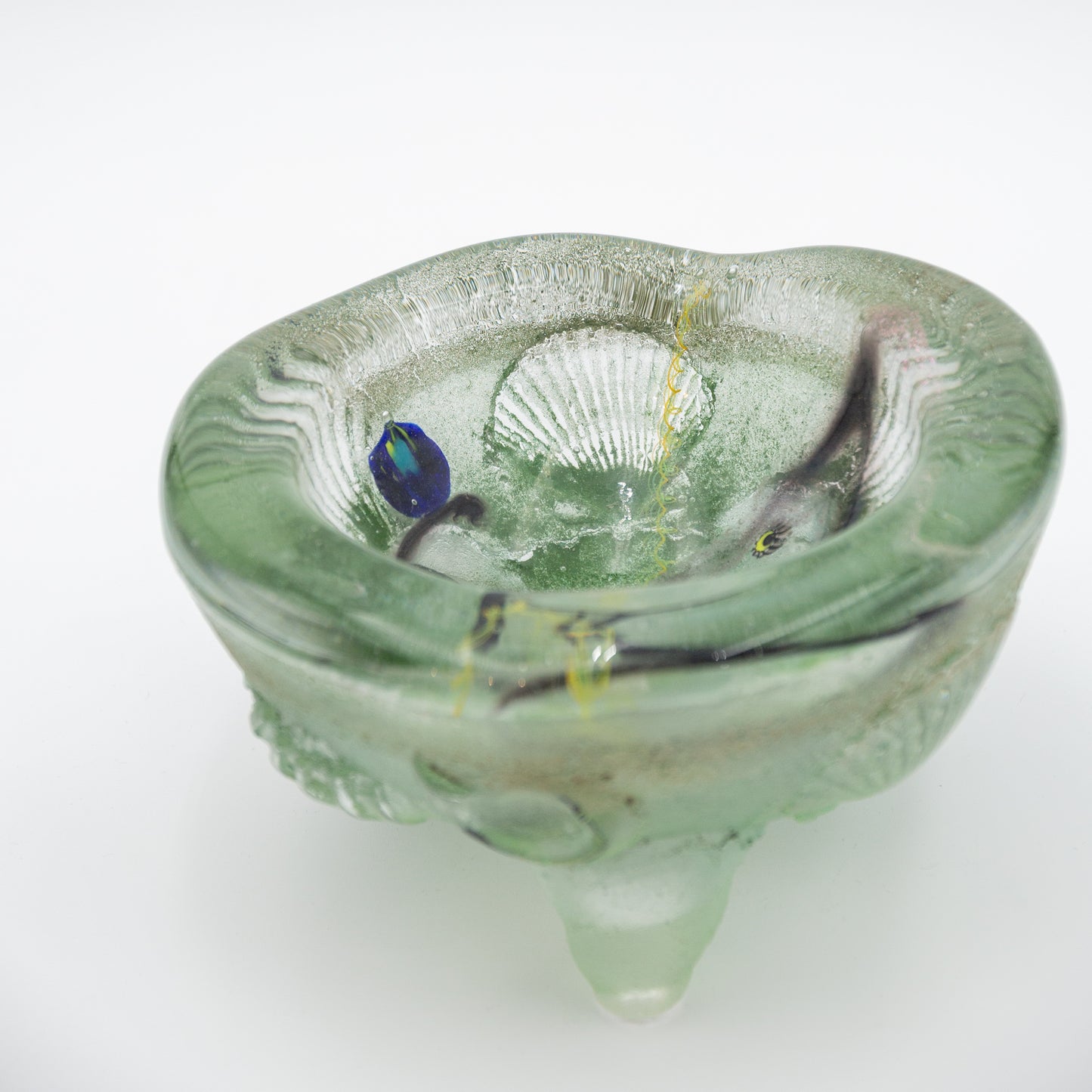 Marine Life Motif Cast Glass Bowl