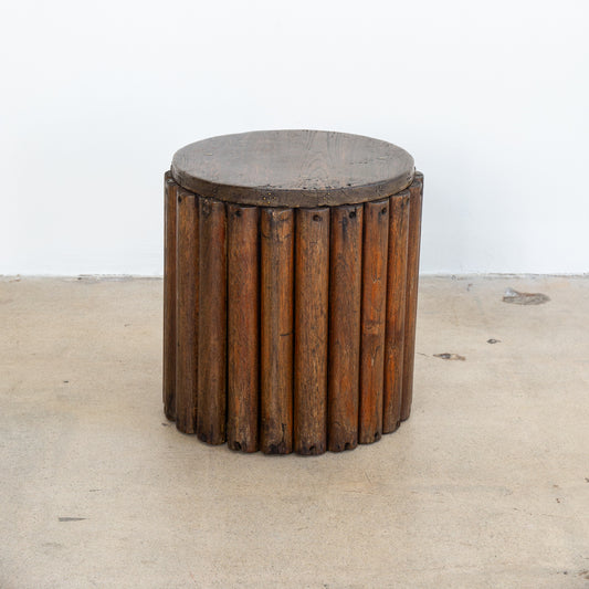 Fluted Teak Side Table