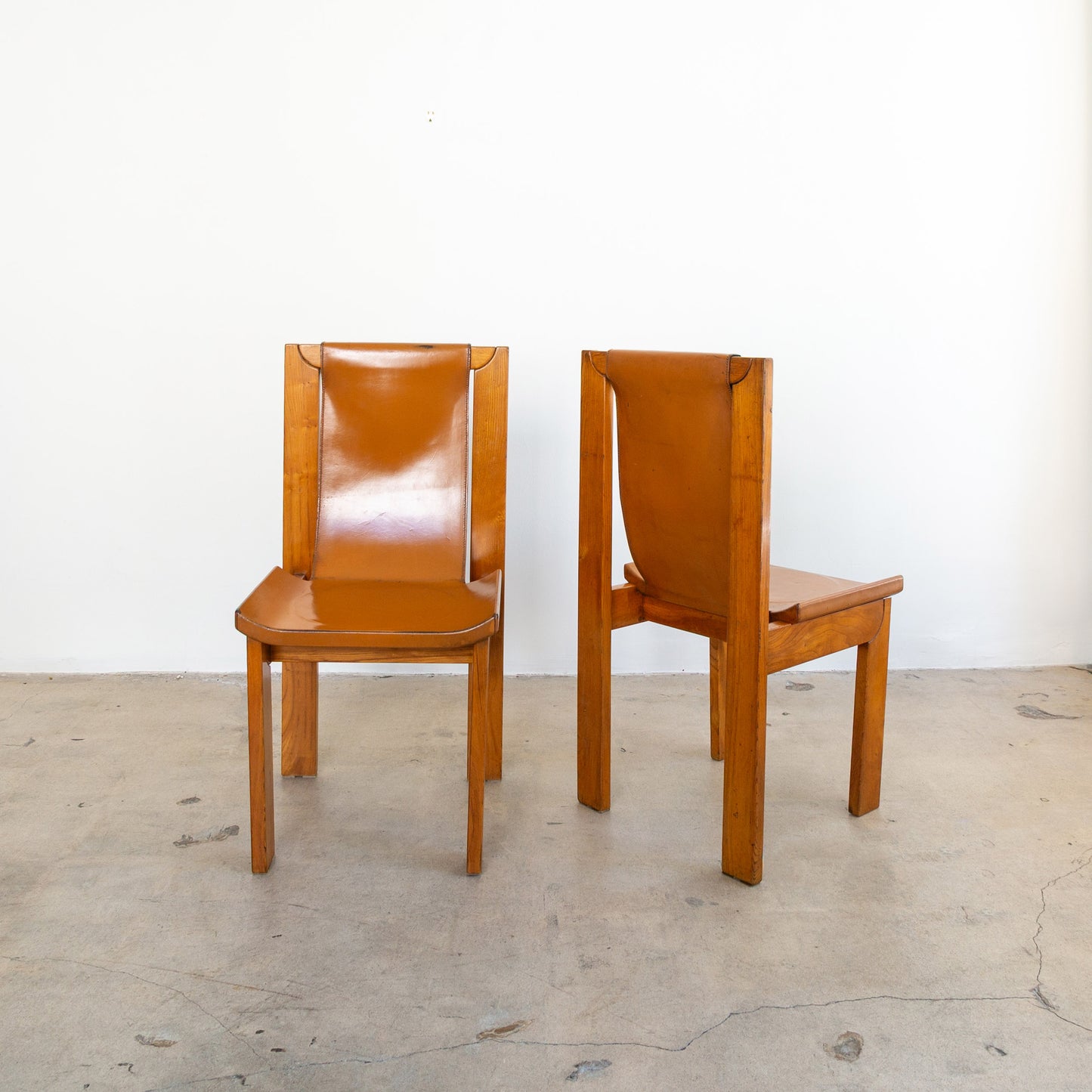 Luigi Gorgoni for Maison Regain | Leather Sling Dining Chairs