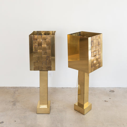 Curtis Jere | Monumental Brass Table Lamps