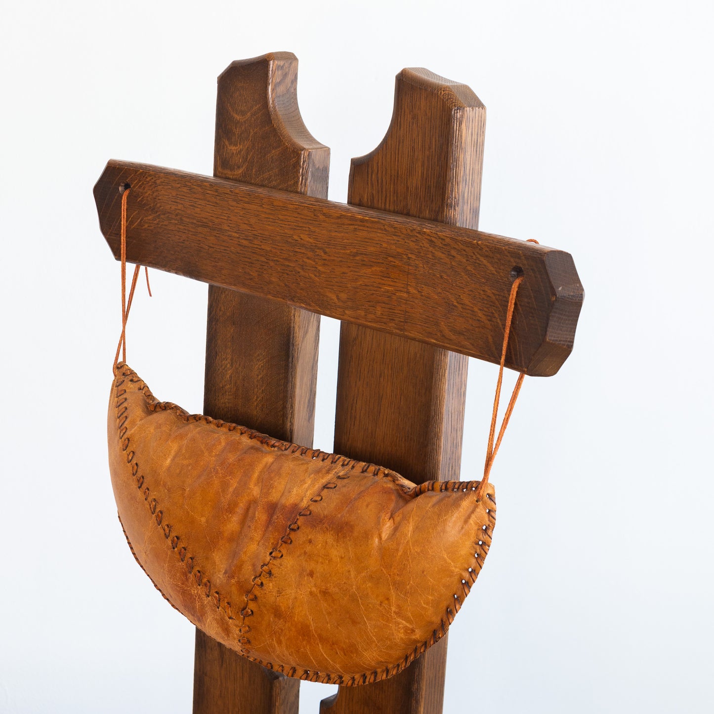 Dutch Brutalist Oak Fireplace Chair