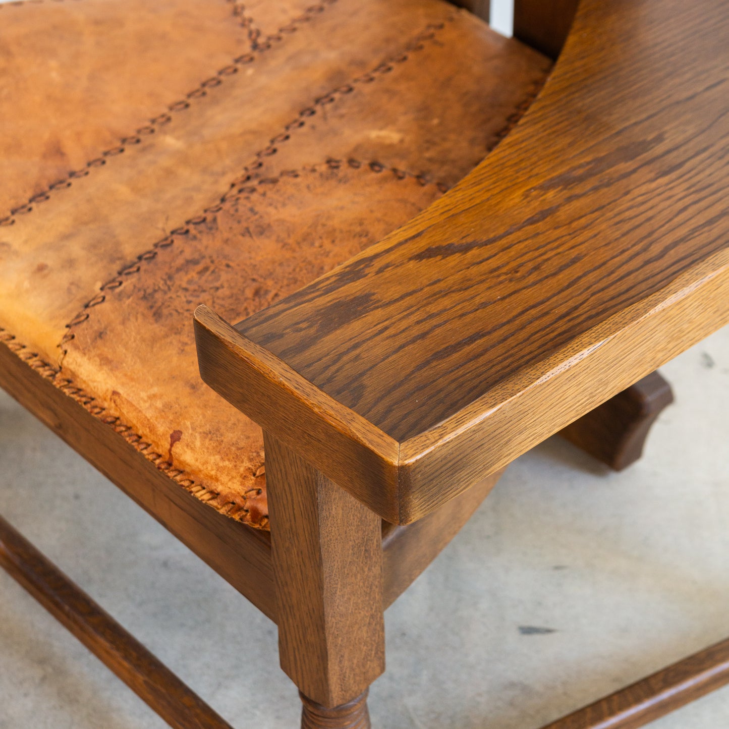 Dutch Brutalist Oak Fireplace Chair