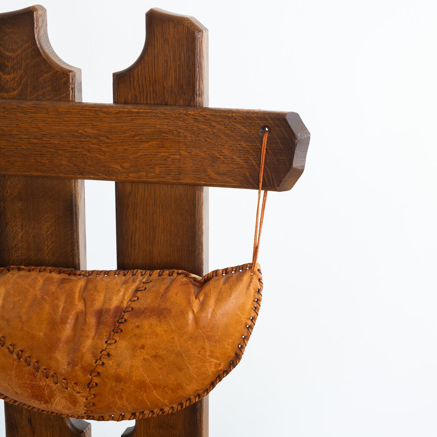 Dutch Brutalist Oak Fireplace Chair