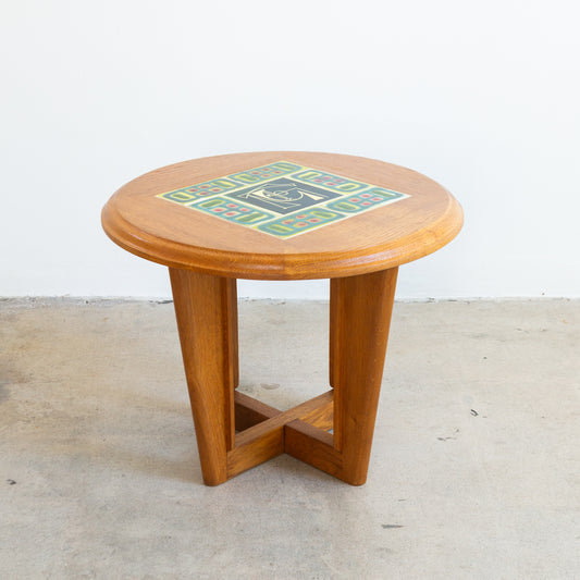 Guillerme et Chambron | French Oak + Tile Side Table
